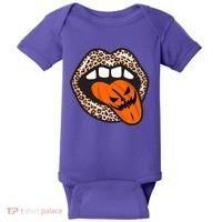 Halloween Cheetah Lips Pumpkin Baby Bodysuit thumb 0
