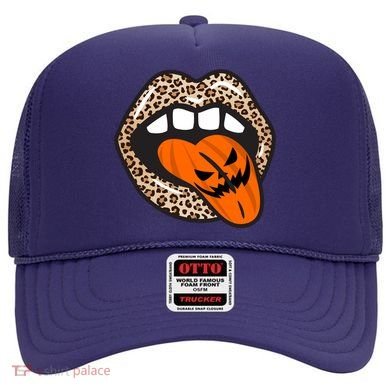 Halloween Cheetah Lips Pumpkin Hat