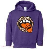 Halloween Cheetah Lips Pumpkin Toddler Hoodie thumb 0