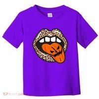 Halloween Cheetah Lips Pumpkin Toddler T-Shirt thumb 0