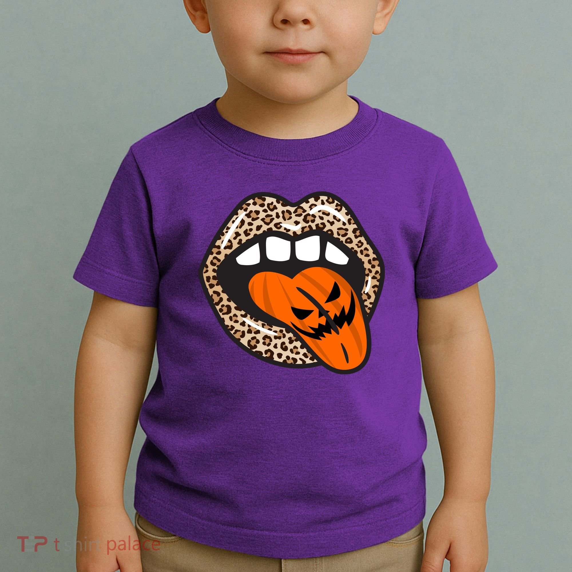 Halloween Cheetah Lips Pumpkin Toddler T-Shirt