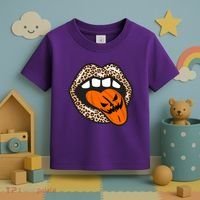 Halloween Cheetah Lips Pumpkin Toddler T-Shirt thumb 3