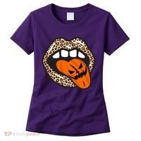 Halloween Cheetah Lips Pumpkin Women's T-Shirt thumb 0