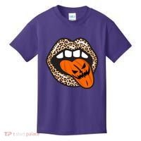 Halloween Cheetah Lips Pumpkin Kids T-Shirt thumb 0