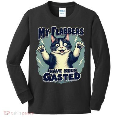 Humor Cat My Flabbers Have Been Gasted Kids Long Sleeve Shirt