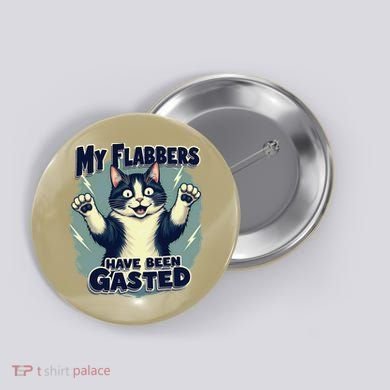 Humor Cat My Flabbers Have Been Gasted Button