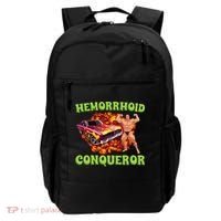 Hemorrhoid Conqueror Meme Weird Offensive Cringe Joke Backpack thumb 0