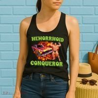 Hemorrhoid Conqueror Meme Weird Offensive Cringe Joke Women's Tank Top thumb 2
