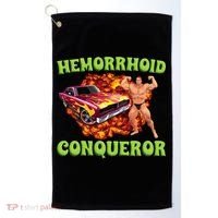 Hemorrhoid Conqueror Meme Weird Offensive Cringe Joke Golf Towel thumb 0