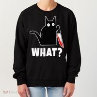 Halloween Costume Murderous Cat Bloody Knife Women's Sweatshirt thumb 0