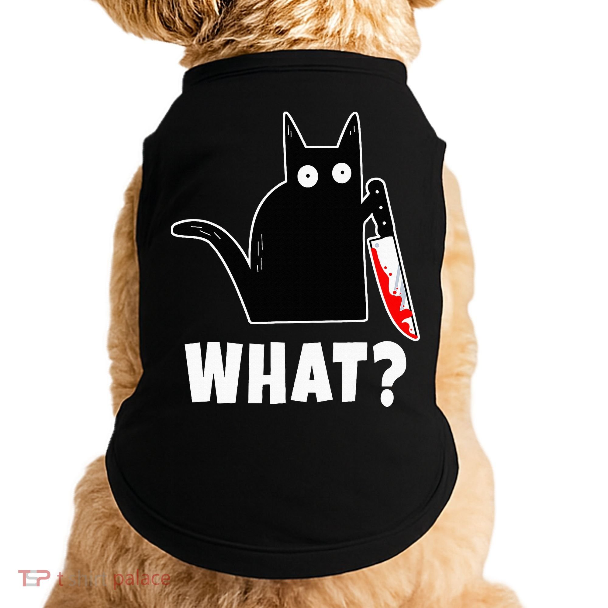 Halloween Costume Murderous Cat Bloody Knife Doggie Tank