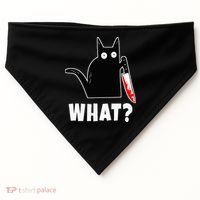 Halloween Costume Murderous Cat Bloody Knife USA-Made Doggie Bandana thumb 0