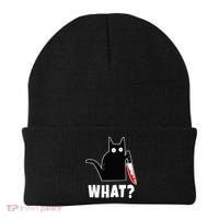 Halloween Costume Murderous Cat Bloody Knife Beanie thumb 0