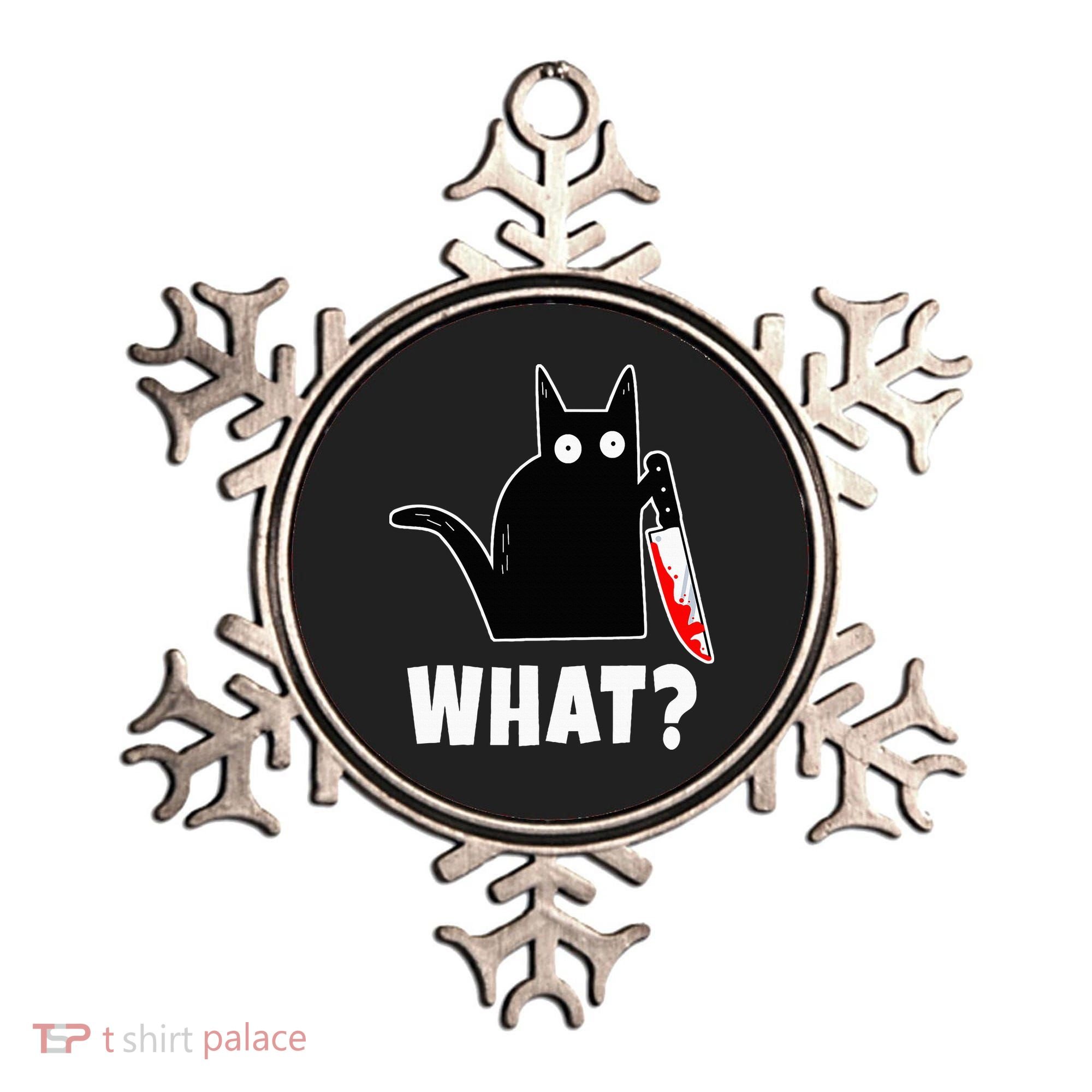Halloween Costume Murderous Cat Bloody Knife Ornament