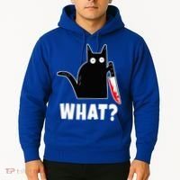 Halloween Costume Murderous Cat Bloody Knife Hoodie thumb 2