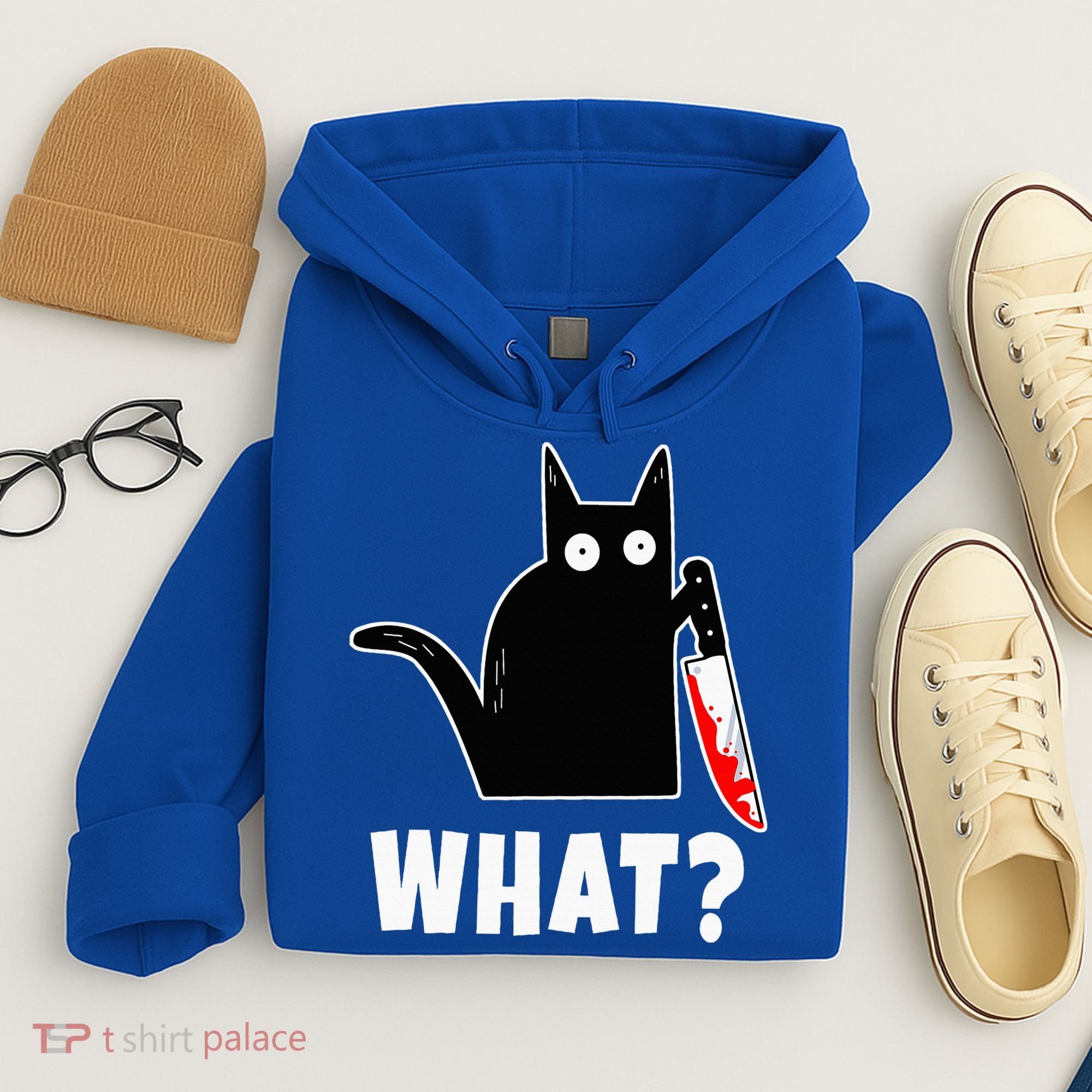 Halloween Costume Murderous Cat Bloody Knife Hoodie