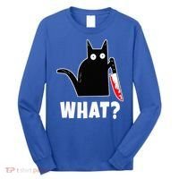 Halloween Costume Murderous Cat Bloody Knife Long Sleeve Shirt thumb 0