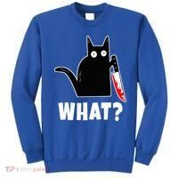 Halloween Costume Murderous Cat Bloody Knife Sweatshirt thumb 0