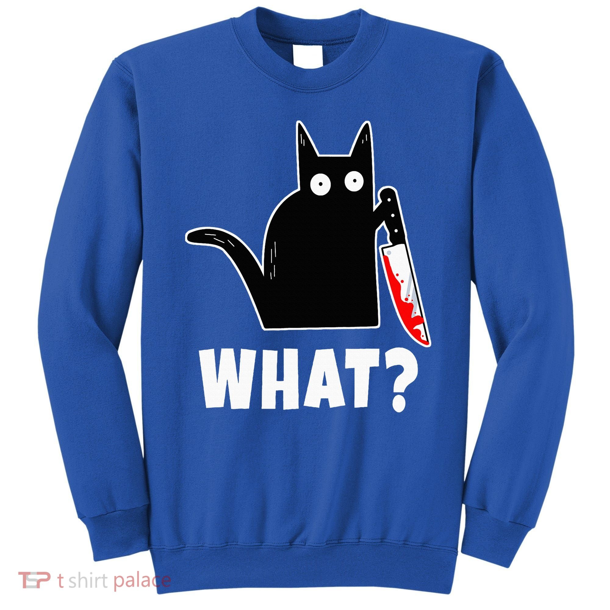 Halloween Costume Murderous Cat Bloody Knife Sweatshirt