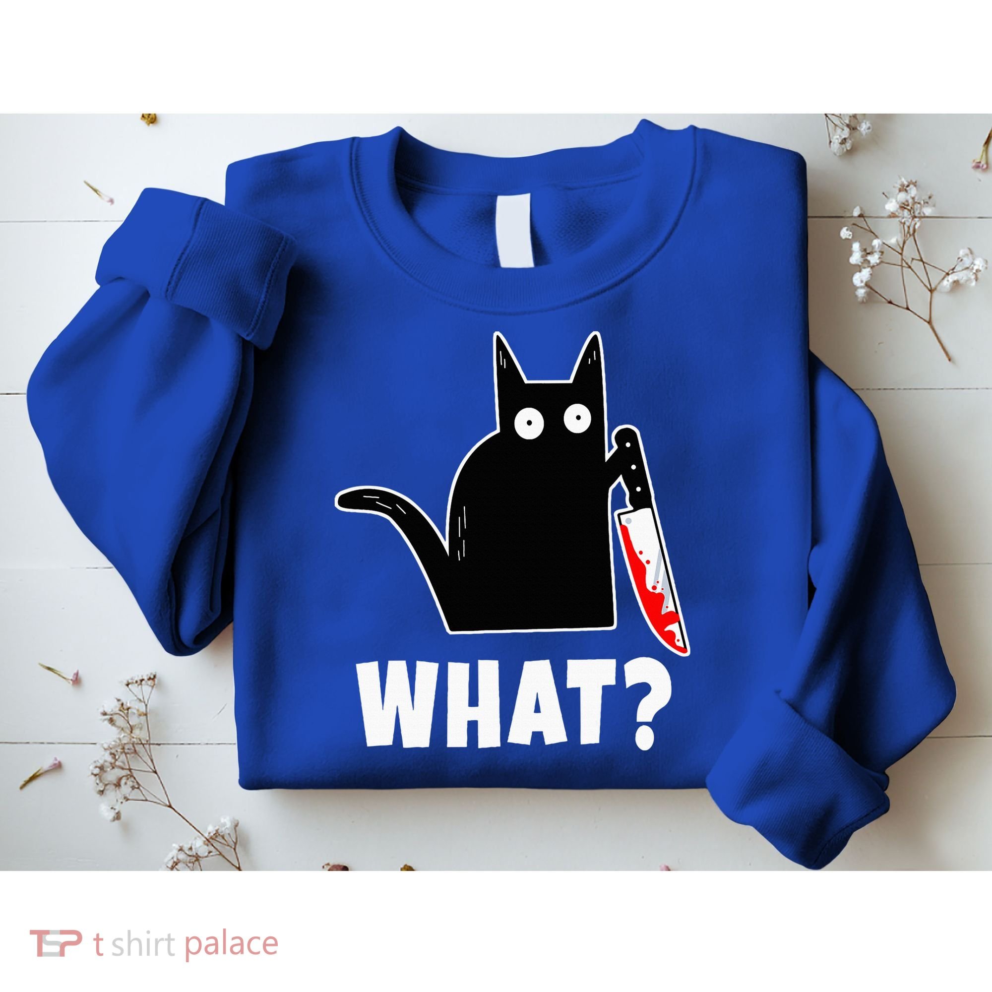 Halloween Costume Murderous Cat Bloody Knife Sweatshirt
