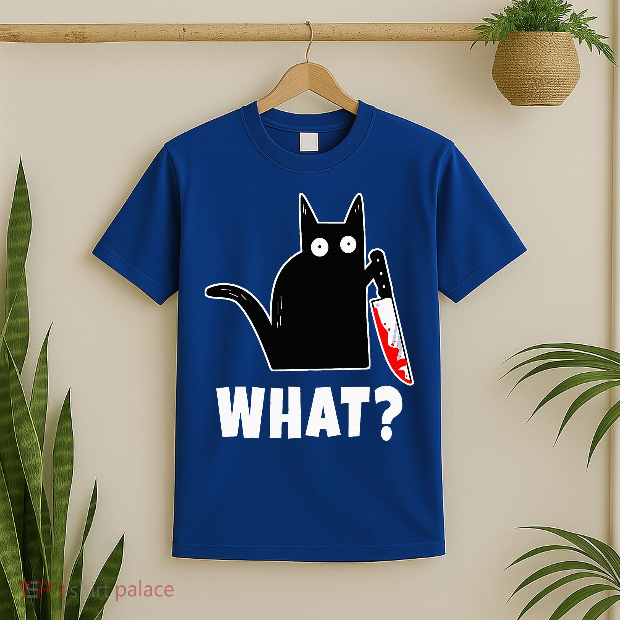 Halloween Costume Murderous Cat Bloody Knife T-Shirt