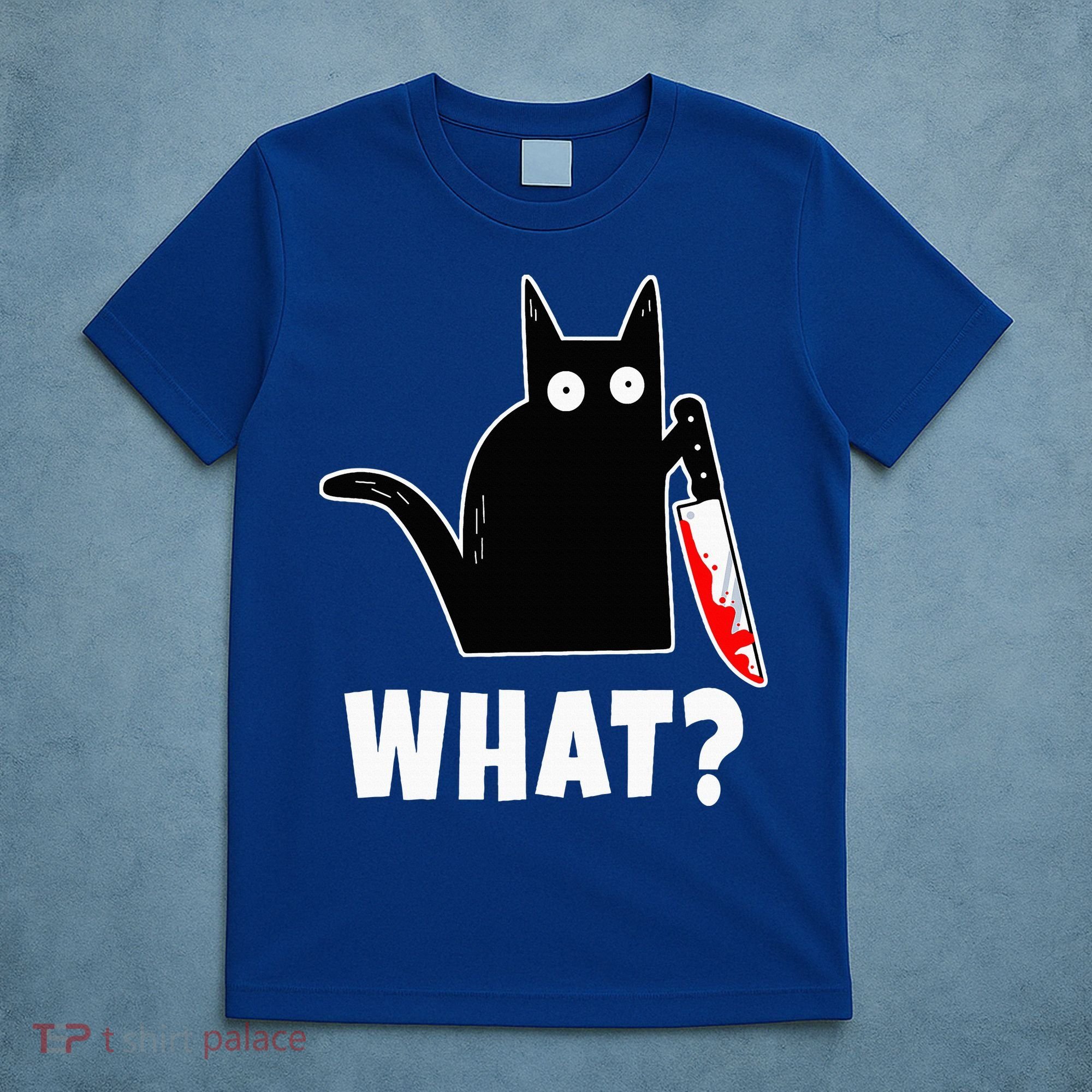 Halloween Costume Murderous Cat Bloody Knife T-Shirt