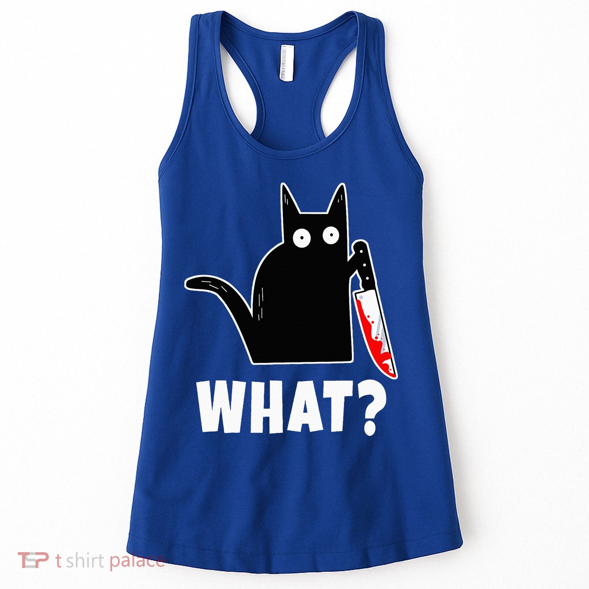 Halloween Costume Murderous Cat Bloody Knife Women's Tank Top