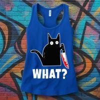Halloween Costume Murderous Cat Bloody Knife Women's Tank Top thumb 3