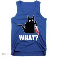 Halloween Costume Murderous Cat Bloody Knife Tank Top thumb 0