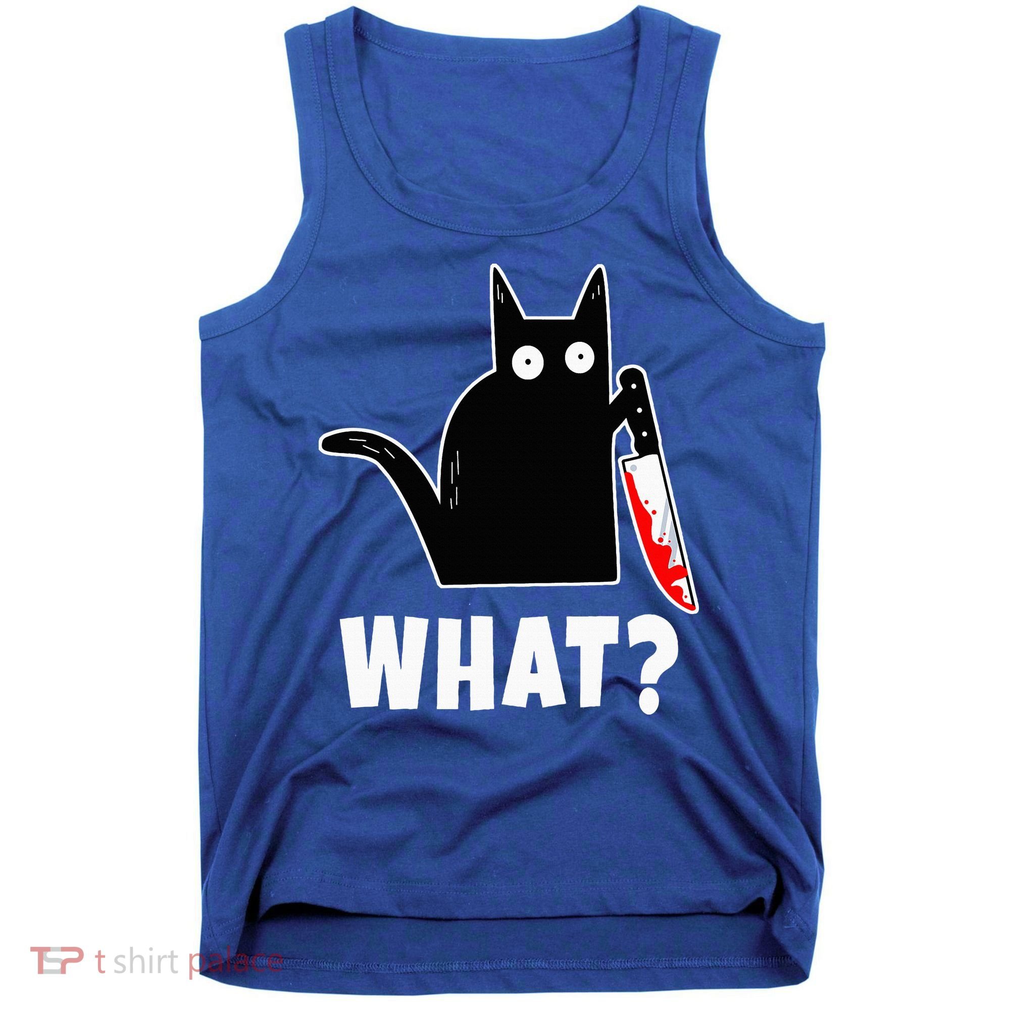 Halloween Costume Murderous Cat Bloody Knife Tank Top