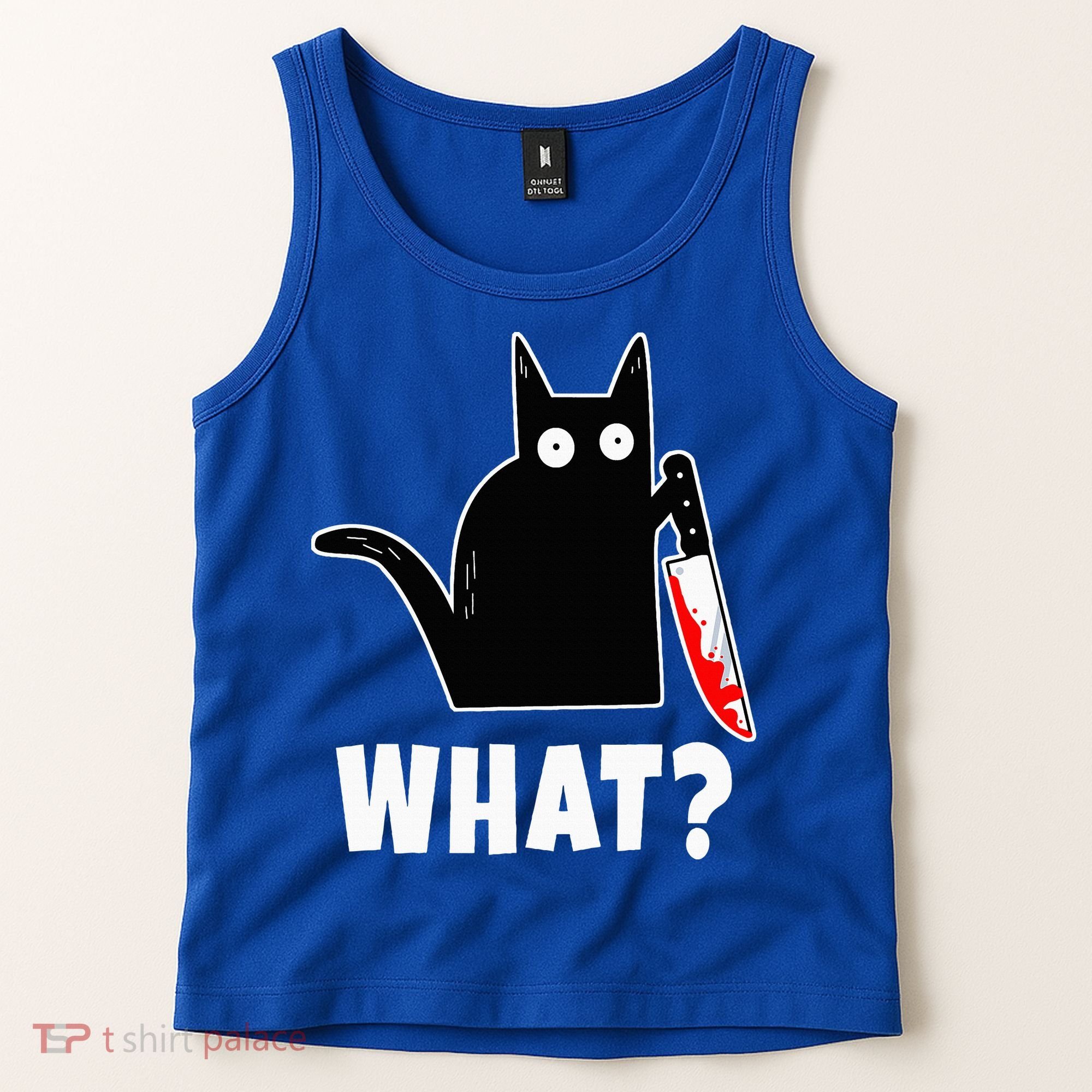 Halloween Costume Murderous Cat Bloody Knife Tank Top