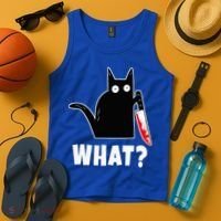 Halloween Costume Murderous Cat Bloody Knife Tank Top thumb 4