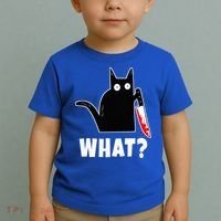 Halloween Costume Murderous Cat Bloody Knife Toddler T-Shirt thumb 2