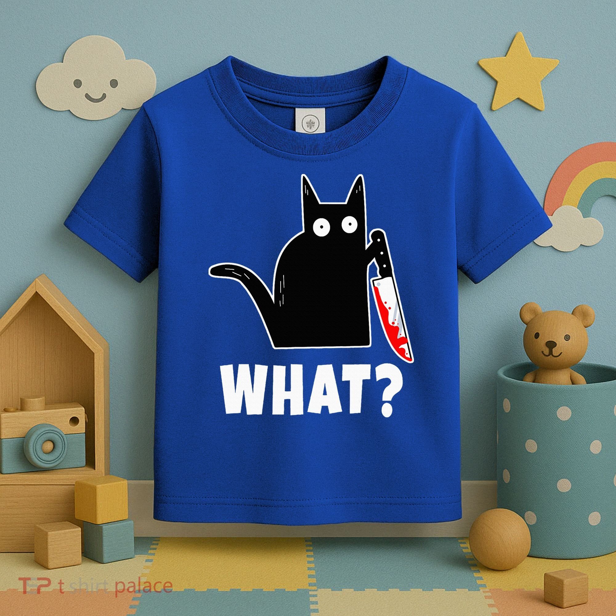 Halloween Costume Murderous Cat Bloody Knife Toddler T-Shirt
