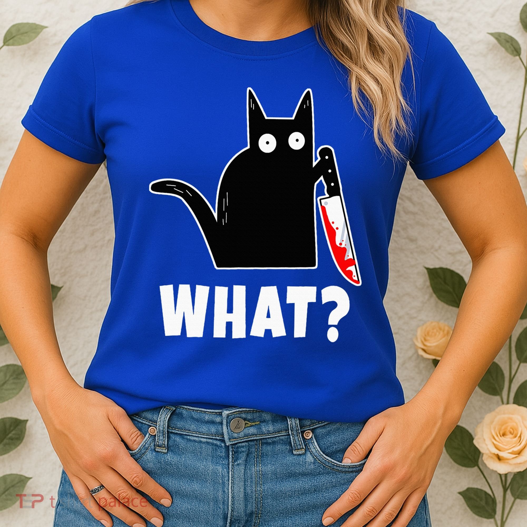 Halloween Costume Murderous Cat Bloody Knife Women's T-Shirt