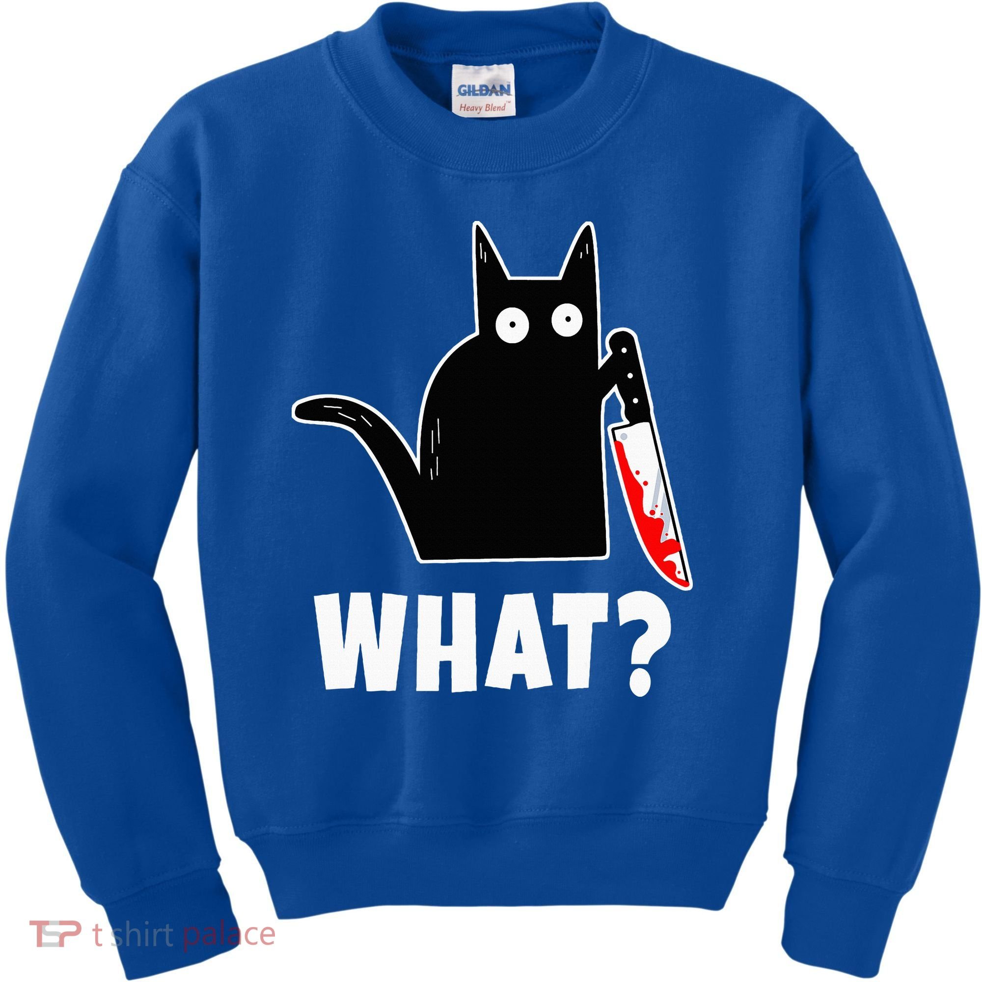 Halloween Costume Murderous Cat Bloody Knife Kids Sweatshirt