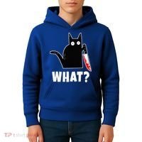 Halloween Costume Murderous Cat Bloody Knife Kids Hoodie thumb 4