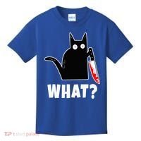 Halloween Costume Murderous Cat Bloody Knife Kids T-Shirt thumb 0