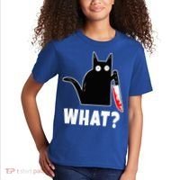 Halloween Costume Murderous Cat Bloody Knife Kids T-Shirt thumb 2