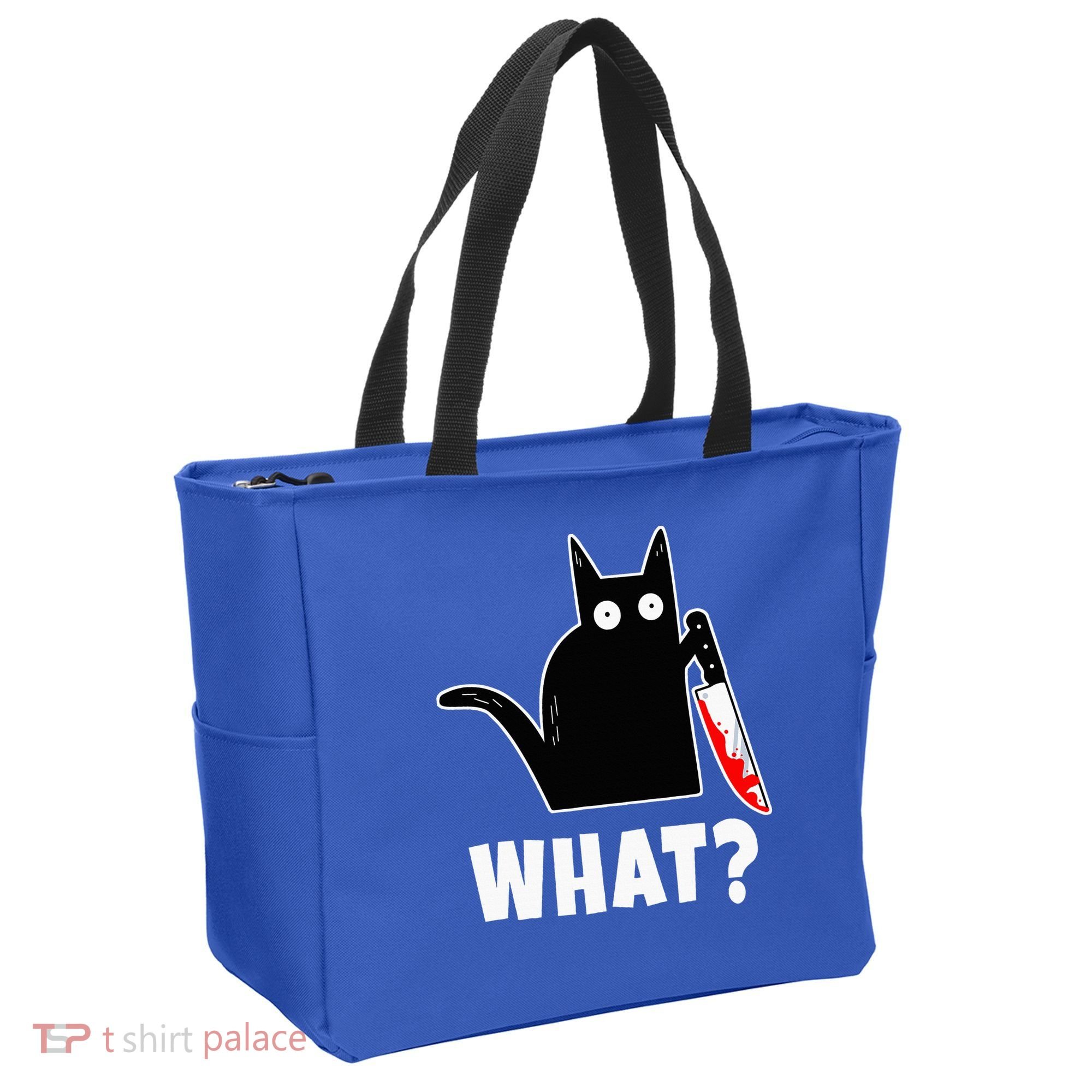 Halloween Costume Murderous Cat Bloody Knife Tote Bag