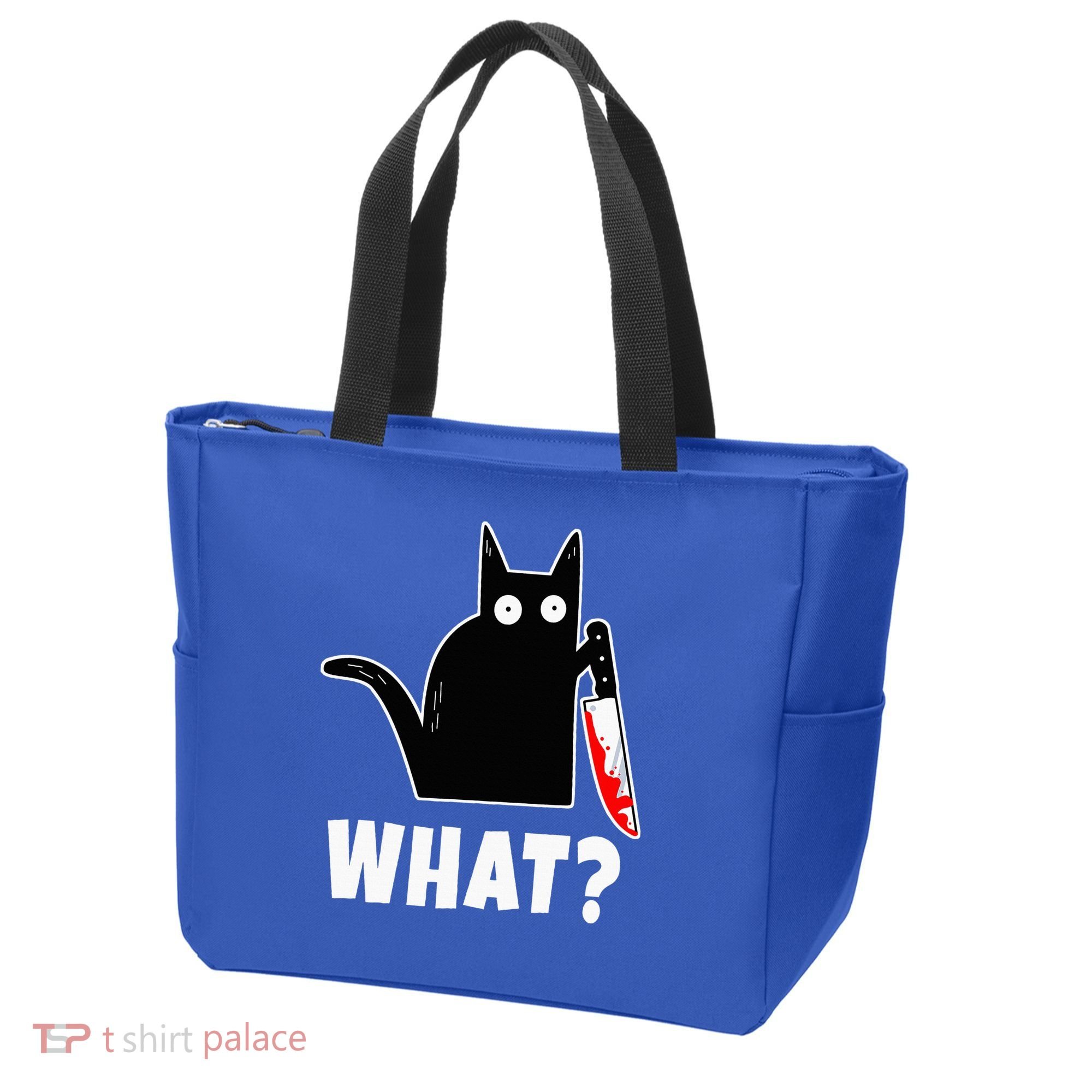 Halloween Costume Murderous Cat Bloody Knife Tote Bag