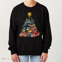 Hotrods Classic Muscle Car Christmas Tree Women's Sweatshirt thumb 0