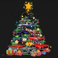 Hotrods Classic Muscle Car Christmas Tree Bucket Hat thumb 4