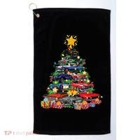 Hotrods Classic Muscle Car Christmas Tree Golf Towel thumb 0