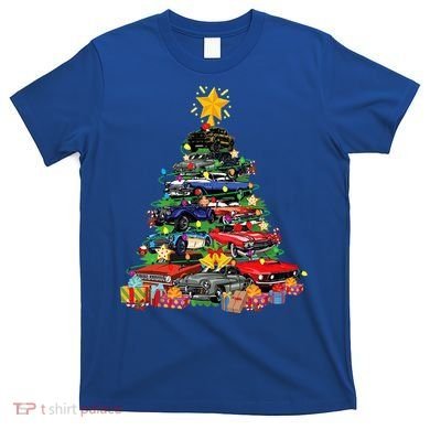 Hotrods Classic Muscle Car Christmas Tree T-Shirt