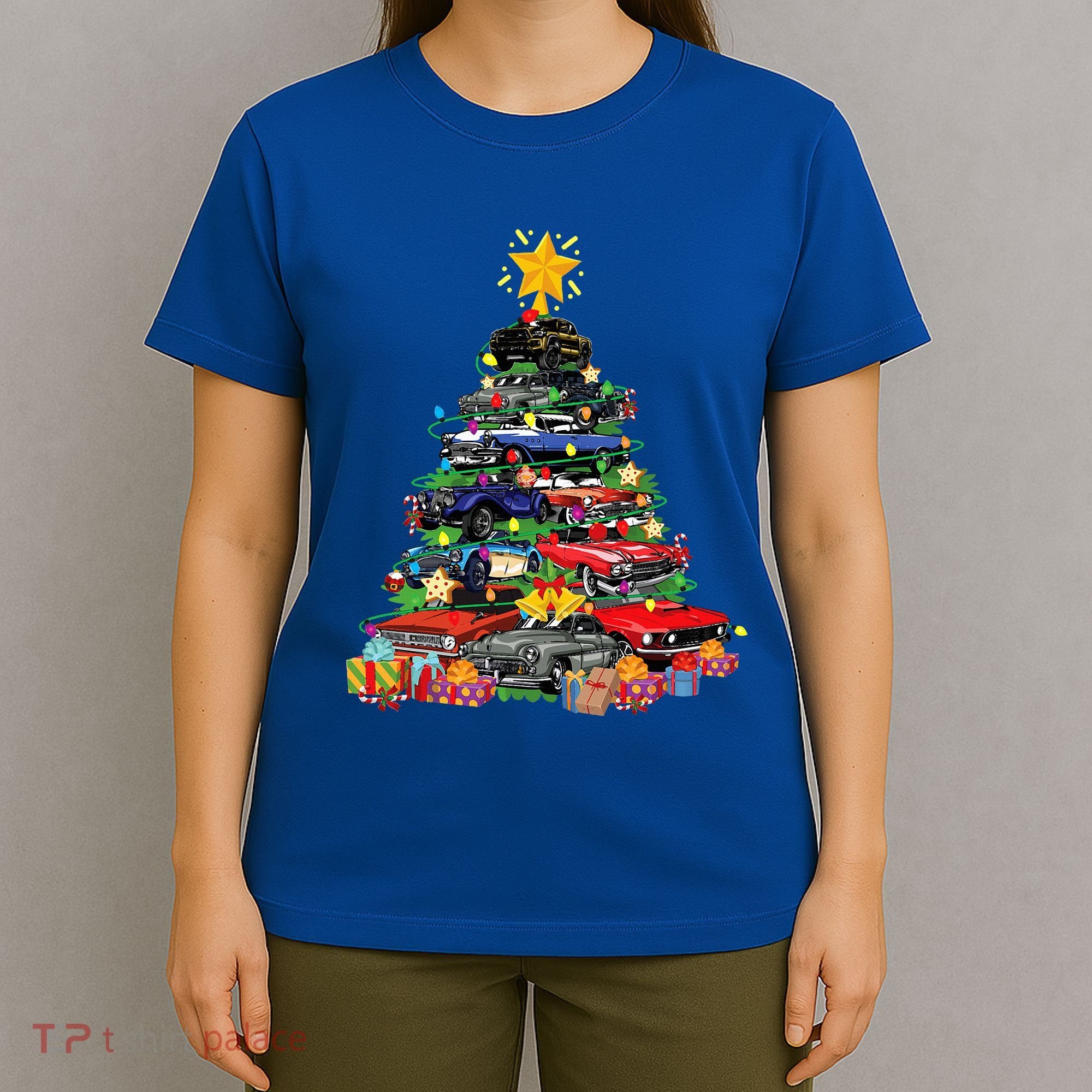 Hotrods Classic Muscle Car Christmas Tree T-Shirt