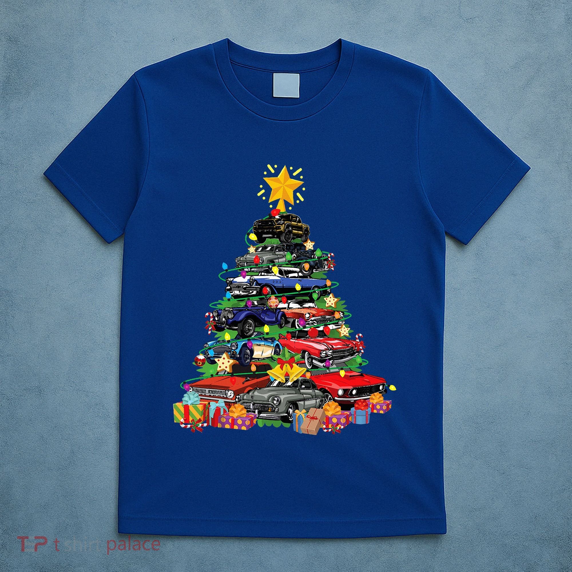 Hotrods Classic Muscle Car Christmas Tree T-Shirt