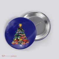 Hotrods Classic Muscle Car Christmas Tree Button thumb 0