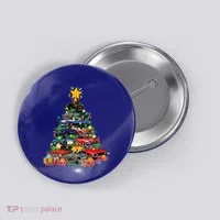Hotrods Classic Muscle Car Christmas Tree Button thumb 0