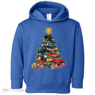 Hotrods Classic Muscle Car Christmas Tree Toddler Hoodie